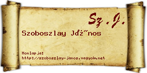 Szoboszlay János névjegykártya