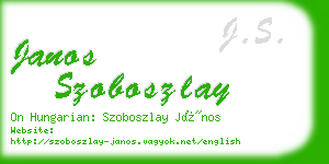 janos szoboszlay business card